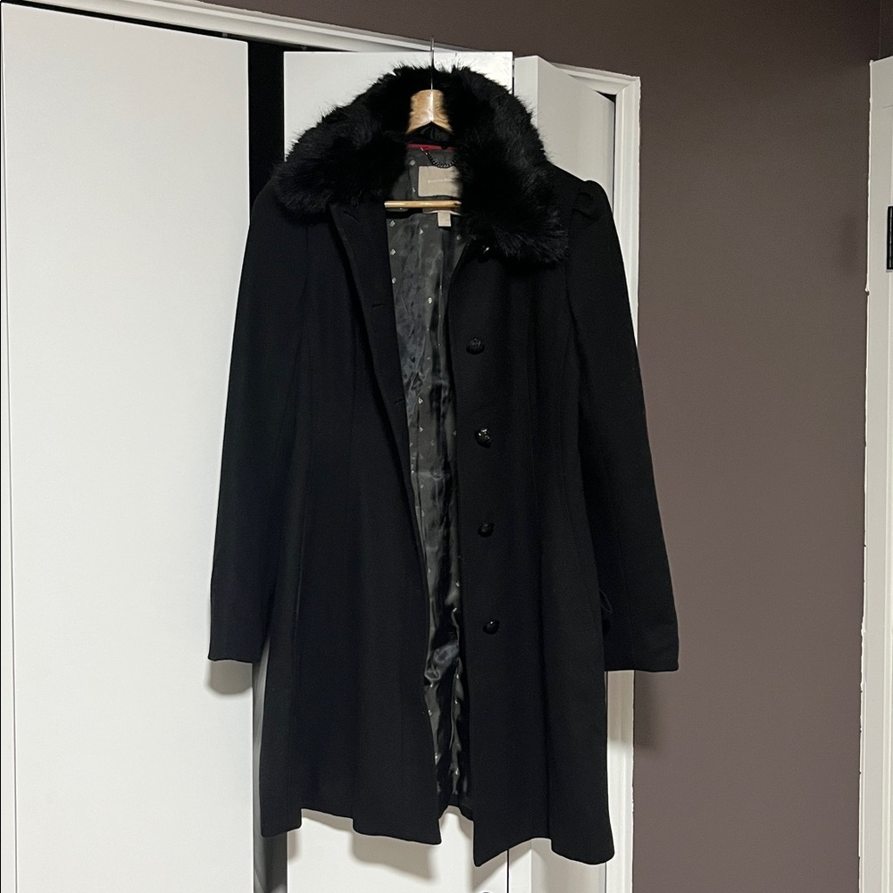 Banana Republic Black and Red Lined Coat